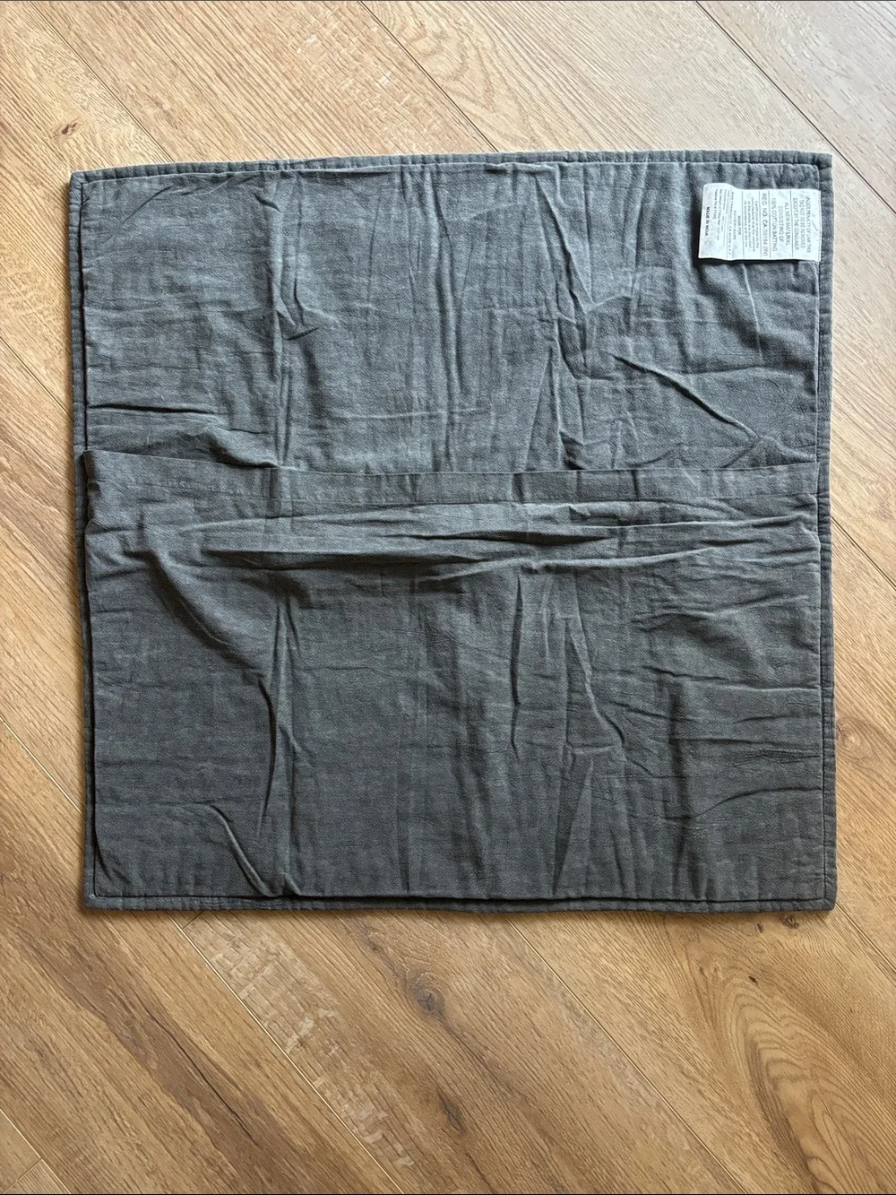 Pottery Barn Pick Stitch Quilted Dark Gray Euro Sham 26”